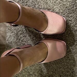 Public Desire Pink Platform Heels
